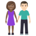 Woman And Man Holding Hands: Medium-dark Skin Tone, Light Skin Tone Emoji Copy Paste ― 👩🏾‍🤝‍👨🏻 - joypixels