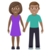 Woman And Man Holding Hands: Medium-dark Skin Tone, Medium Skin Tone Emoji Copy Paste ― 👩🏾‍🤝‍👨🏽 - joypixels
