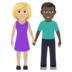 Woman And Man Holding Hands: Medium-light Skin Tone, Dark Skin Tone Emoji Copy Paste ― 👩🏼‍🤝‍👨🏿 - joypixels