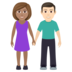 Woman And Man Holding Hands: Medium Skin Tone, Light Skin Tone Emoji Copy Paste ― 👩🏽‍🤝‍👨🏻 - joypixels
