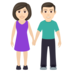 Woman And Man Holding Hands: Light Skin Tone Emoji Copy Paste ― 👫🏻 - joypixels