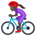 Woman Biking: Dark Skin Tone Emoji Copy Paste ― 🚴🏿‍♀ - joypixels