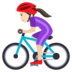 Woman Biking: Light Skin Tone Emoji Copy Paste ― 🚴🏻‍♀ - joypixels