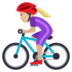 Woman Biking: Medium-light Skin Tone Emoji Copy Paste ― 🚴🏼‍♀ - joypixels
