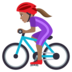 Woman Biking: Medium Skin Tone Emoji Copy Paste ― 🚴🏽‍♀ - joypixels