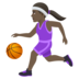 Woman Bouncing Ball: Dark Skin Tone Emoji Copy Paste ― ⛹🏿‍♀ - joypixels