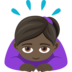 Woman Bowing: Dark Skin Tone Emoji Copy Paste ― 🙇🏿‍♀ - joypixels