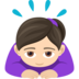 Woman Bowing: Light Skin Tone Emoji Copy Paste ― 🙇🏻‍♀ - joypixels