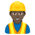 Woman Construction Worker: Dark Skin Tone Emoji Copy Paste ― 👷🏿‍♀ - joypixels