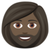 Woman: Dark Skin Tone, Beard Emoji Copy Paste ― 🧔🏿‍♀ - joypixels