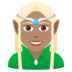 Woman Elf: Medium Skin Tone Emoji Copy Paste ― 🧝🏽‍♀ - joypixels