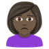 Woman Frowning: Dark Skin Tone Emoji Copy Paste ― 🙍🏿‍♀ - joypixels