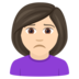 Woman Frowning: Light Skin Tone Emoji Copy Paste ― 🙍🏻‍♀ - joypixels
