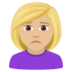 Woman Frowning: Medium-light Skin Tone Emoji Copy Paste ― 🙍🏼‍♀ - joypixels