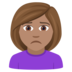 Woman Frowning: Medium Skin Tone Emoji Copy Paste ― 🙍🏽‍♀ - joypixels