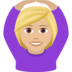Woman Gesturing OK: Medium-light Skin Tone Emoji Copy Paste ― 🙆🏼‍♀ - joypixels