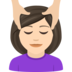 Woman Getting Massage: Light Skin Tone Emoji Copy Paste ― 💆🏻‍♀ - joypixels