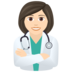 Woman Health Worker: Light Skin Tone Emoji Copy Paste ― 👩🏻‍⚕ - joypixels