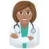 Woman Health Worker: Medium Skin Tone Emoji Copy Paste ― 👩🏽‍⚕ - joypixels