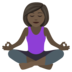 Woman In Lotus Position: Dark Skin Tone Emoji Copy Paste ― 🧘🏿‍♀ - joypixels