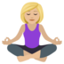 Woman In Lotus Position: Medium-light Skin Tone Emoji Copy Paste ― 🧘🏼‍♀ - joypixels