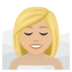 Woman In Steamy Room: Medium-light Skin Tone Emoji Copy Paste ― 🧖🏼‍♀ - joypixels
