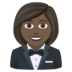 Woman In Tuxedo: Dark Skin Tone Emoji Copy Paste ― 🤵🏿‍♀ - joypixels