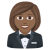 Woman In Tuxedo: Medium-dark Skin Tone Emoji Copy Paste ― 🤵🏾‍♀ - joypixels