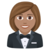 Woman In Tuxedo: Medium Skin Tone Emoji Copy Paste ― 🤵🏽‍♀ - joypixels
