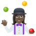 Woman Juggling: Dark Skin Tone Emoji Copy Paste ― 🤹🏿‍♀ - joypixels