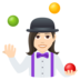 Woman Juggling: Light Skin Tone Emoji Copy Paste ― 🤹🏻‍♀ - joypixels