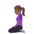 Woman Kneeling: Medium-dark Skin Tone Emoji Copy Paste ― 🧎🏾‍♀ - joypixels