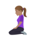 Woman Kneeling: Medium Skin Tone Emoji Copy Paste ― 🧎🏽‍♀ - joypixels