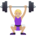 Woman Lifting Weights: Medium-light Skin Tone Emoji Copy Paste ― 🏋🏼‍♀ - joypixels