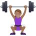 Woman Lifting Weights: Medium Skin Tone Emoji Copy Paste ― 🏋🏽‍♀ - joypixels
