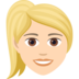 Woman: Light Skin Tone, Blond Hair Emoji Copy Paste ― 👱🏻‍♀ - joypixels