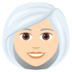 Woman: Light Skin Tone, White Hair Emoji Copy Paste ― 👩🏻‍🦳 - joypixels