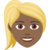 Woman: Medium-dark Skin Tone, Blond Hair Emoji Copy Paste ― 👱🏾‍♀ - joypixels