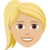 Woman: Medium-light Skin Tone, Blond Hair Emoji Copy Paste ― 👱🏼‍♀ - joypixels