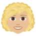 Woman: Medium-light Skin Tone, Curly Hair Emoji Copy Paste ― 👩🏼‍🦱 - joypixels