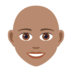 Woman: Medium Skin Tone, Bald Emoji Copy Paste ― 👩🏽‍🦲 - joypixels