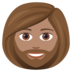 Woman: Medium Skin Tone, Beard Emoji Copy Paste ― 🧔🏽‍♀ - joypixels