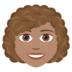 Woman: Medium Skin Tone, Curly Hair Emoji Copy Paste ― 👩🏽‍🦱 - joypixels