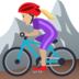 Woman Mountain Biking: Medium-light Skin Tone Emoji Copy Paste ― 🚵🏼‍♀ - joypixels