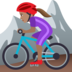 Woman Mountain Biking: Medium Skin Tone Emoji Copy Paste ― 🚵🏽‍♀ - joypixels