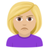 Woman Pouting: Medium-light Skin Tone Emoji Copy Paste ― 🙎🏼‍♀ - joypixels