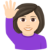 Woman Raising Hand: Light Skin Tone Emoji Copy Paste ― 🙋🏻‍♀ - joypixels