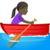Woman Rowing Boat: Dark Skin Tone Emoji Copy Paste ― 🚣🏿‍♀ - joypixels
