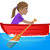 Woman Rowing Boat: Medium Skin Tone Emoji Copy Paste ― 🚣🏽‍♀ - joypixels