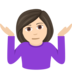 Woman Shrugging: Light Skin Tone Emoji Copy Paste ― 🤷🏻‍♀ - joypixels